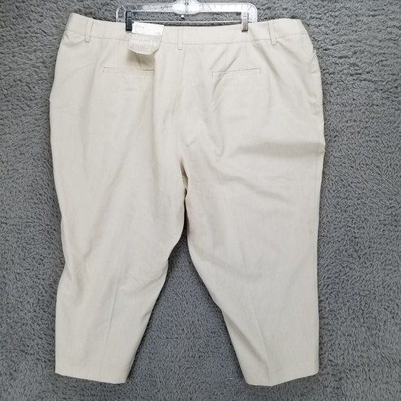 Cato Pants Womens 24W Cream Stretch High Rise Curvy Shape Enhancing Crop NWT - Picture 8 of 15